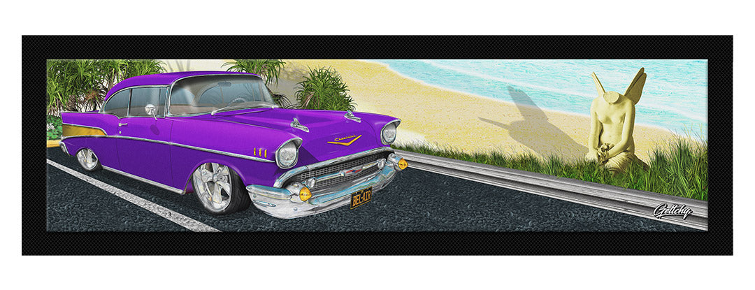 Geltchy | 1957 CHEVROLET Purple Bel Air Car Art Man Cave Bar Runner Mat - Free Shipping Australia Wide