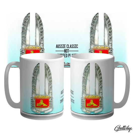 Geltchy | 48-215 FX Holden GMH Car Badge Street Machine Australian Classic Car Illustrated 15oz Collector Coffee Mugs