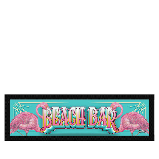 Geltchy | BEACH BAR Flamingo Man Cave Kustom Kulture Bar Runner Mat