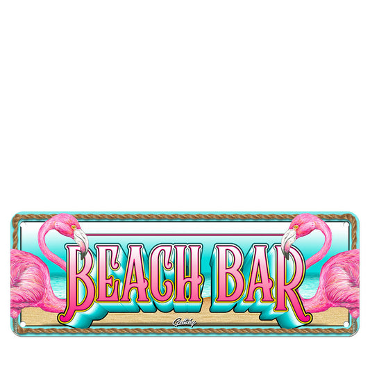 Geltchy | BEACH BAR Flamingo Tiki Kustom Kulture Novelty Aussie Number Plate Sign