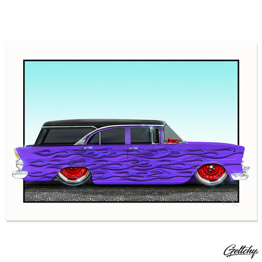 Geltchy EK HOLDEN Purple Custom Hot Rod Man Cave Art Print by Mark Geltch