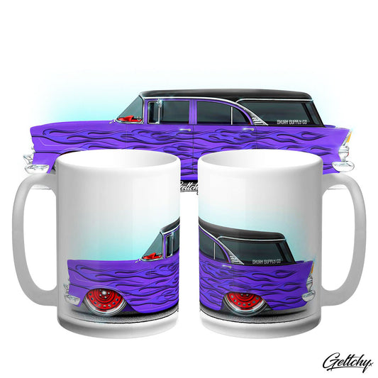 Geltchy | EK HOLDEN Slammed 1962 GMH Purple Custom Hot Rod Wagon with Flames Australiana Street Machine Unique Auto Art Coffee Mug