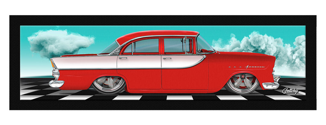 Geltchy | FB HOLDEN Special Red Auto Art Man Cave Bar Runner Mat – a celebration of Australian craftsmanship, automotive heritage, and functional artistry