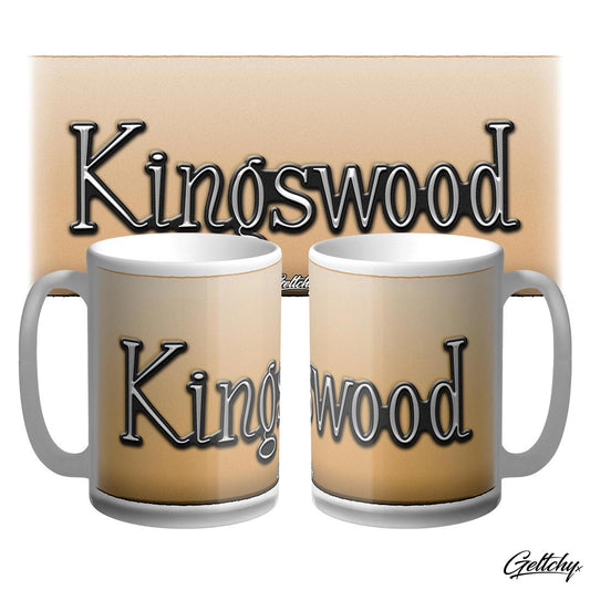 Geltchy | HOLDEN Kingswood Badge Large 15oz Unique Aussie Automotive Memorabilia Coffee Mug on Durham Beige Background
