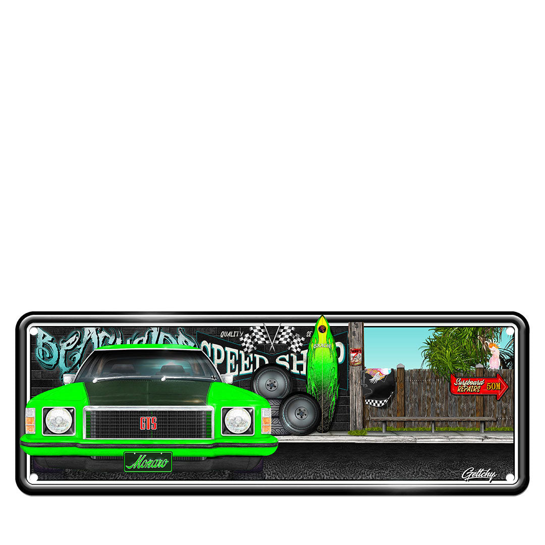 Geltchy | HX MONARO Green GTS Aussie Number Plate Man Cave Sign