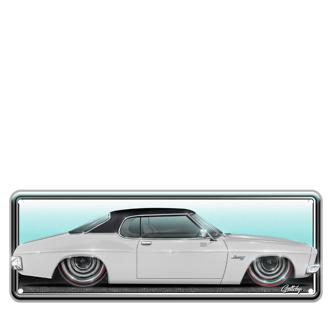 Geltchy | Holden HQ Monaro LS Glacier White Aussie Number Plate Man Cave Sign