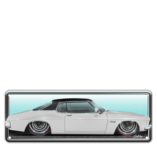 Geltchy | Holden HQ Monaro LS Glacier White Aussie Number Plate Man Cave Sign