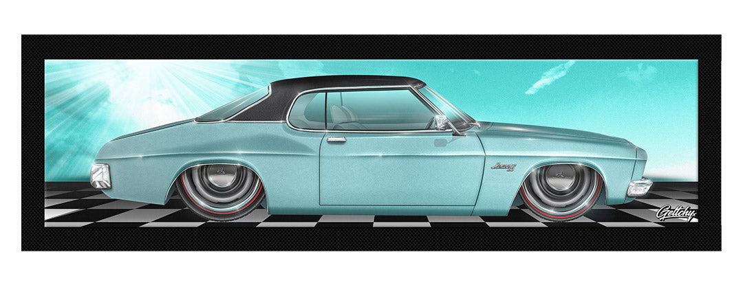 Geltchy | Holden HQ Taormina Blue Monaro LS Auto Art Man Cave Bar Runner Mat
