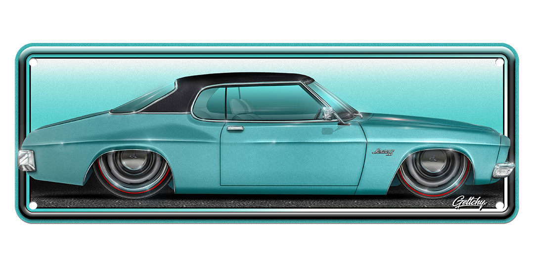 Geltchy | Holden HQ Taormina Blue Monaro LS Man Cave Number Plate Slammed Street Machine Sign