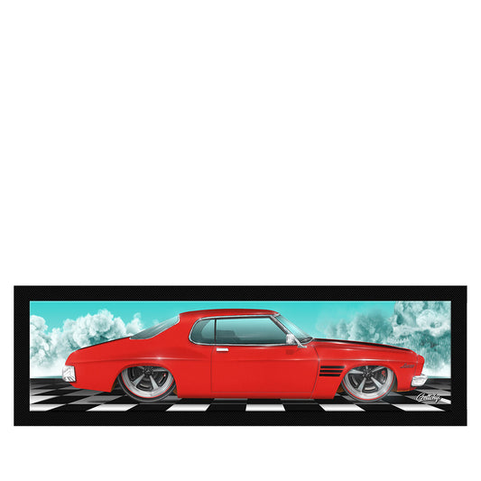 Geltchy | RED HOLDEN HQ GTS Monaro Auto Art Man Cave Bar Runner Spill Mat