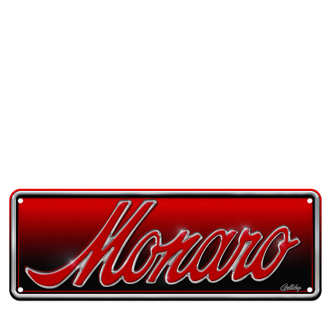 Geltchy | RED HOLDEN Monaro Badge Number Plate License Plate