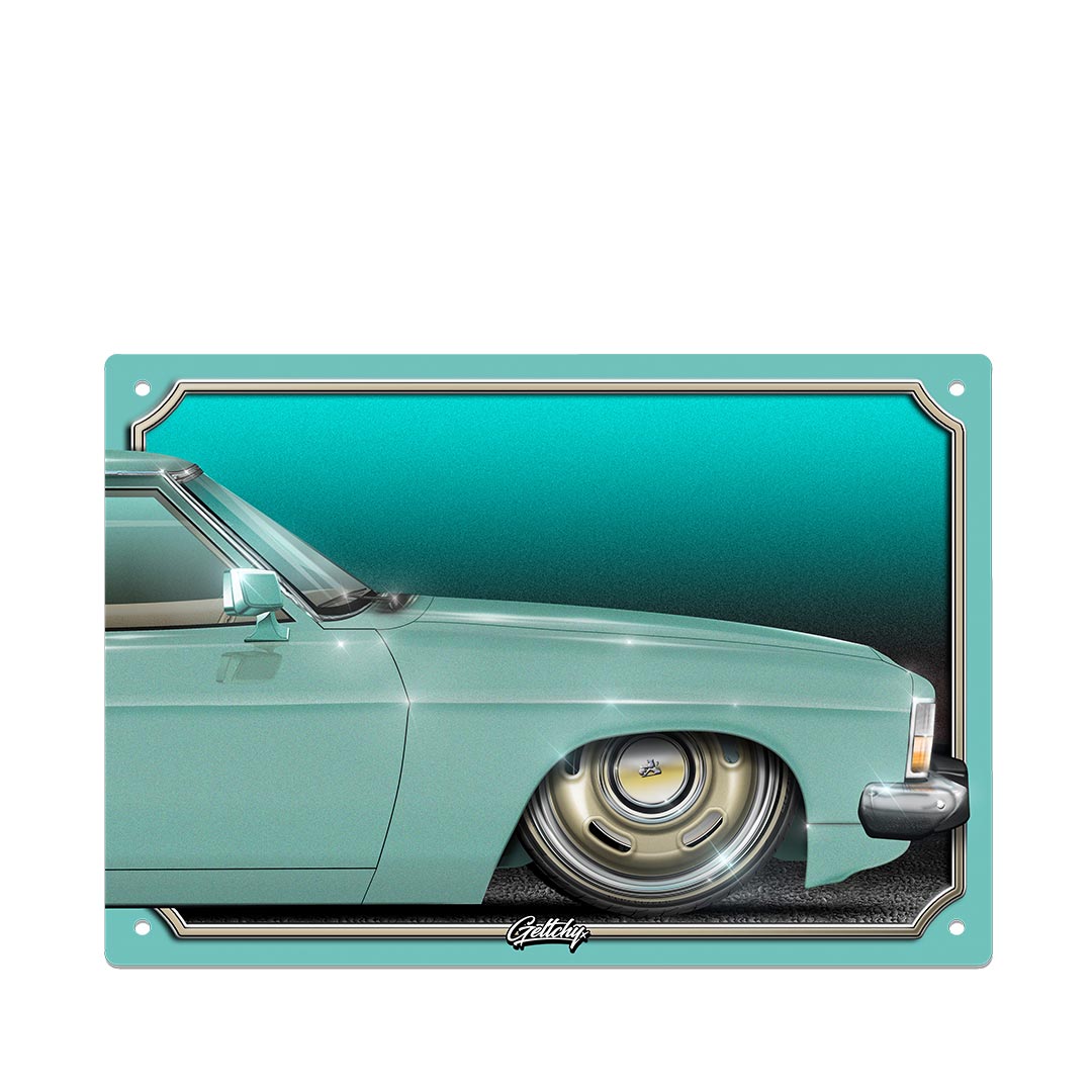 Geltchy | WB HOLDEN Sage Green Slammed Street Machine Car Auto Art Man Cave Sign