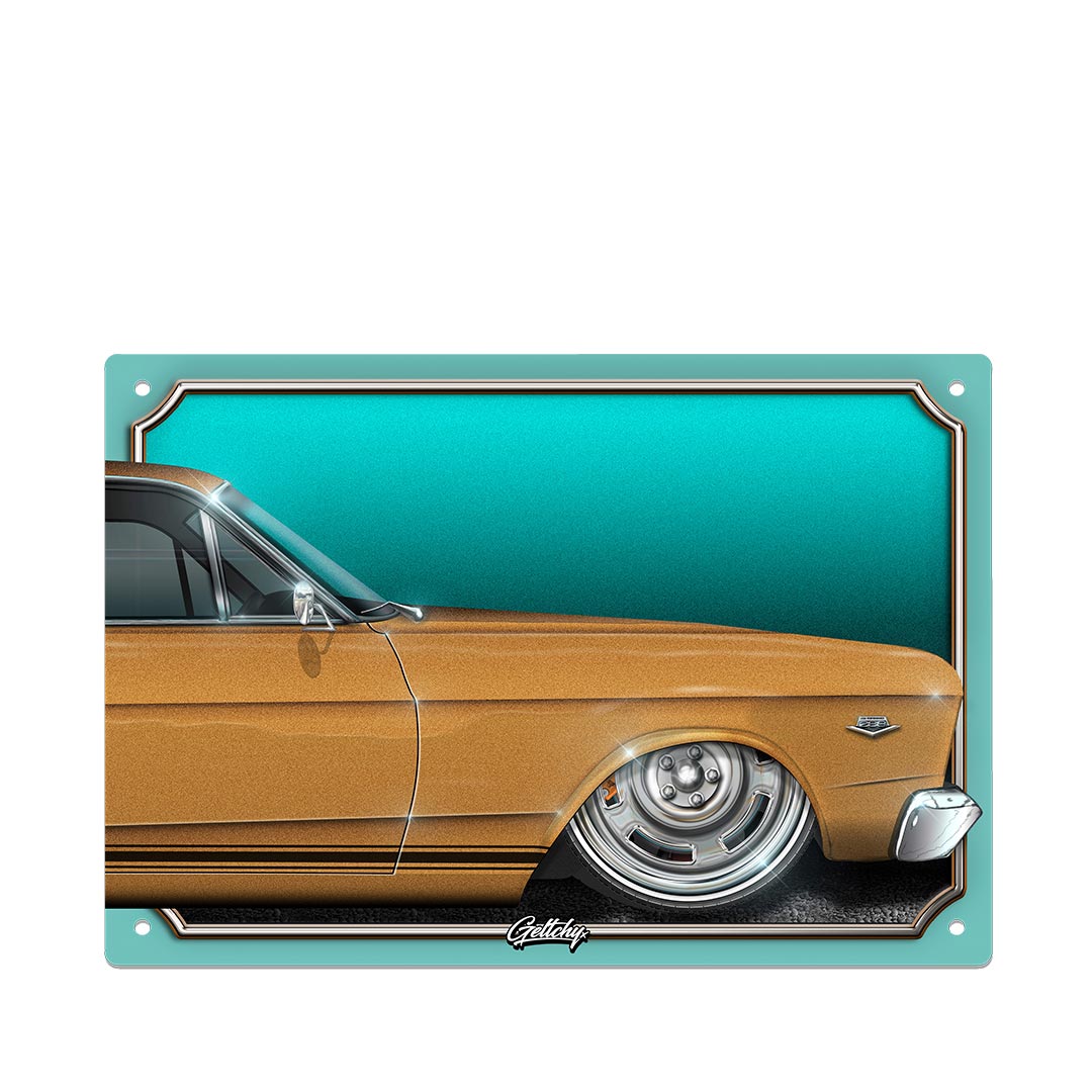 Geltchy | XR Ford Falcon GT Gold - Australian-Made Auto Art Man Cave Sign