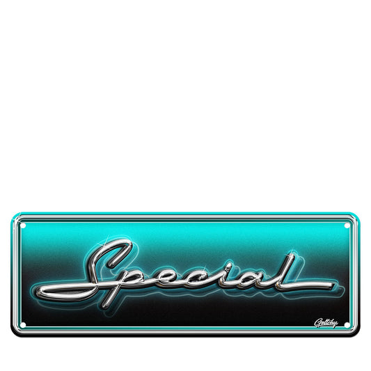 Holden EJ EH Special Badge Number Plate sign - Premium Australian automotive memorabilia for man cave decor by artist Mark Geltch