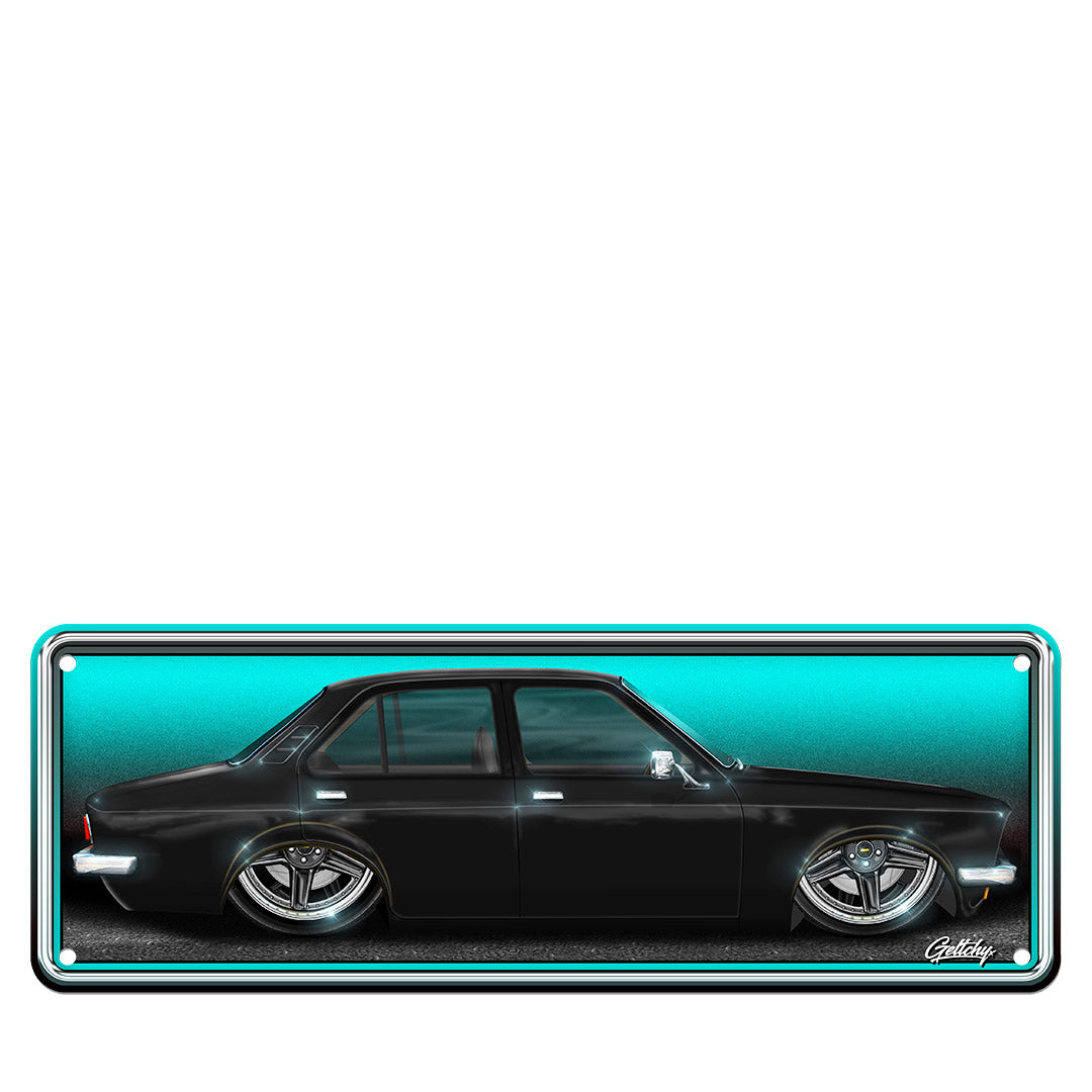 Holden Gemini TD Black Street Machine number plate sign premium aluminium Australian automotive art man cave decor
