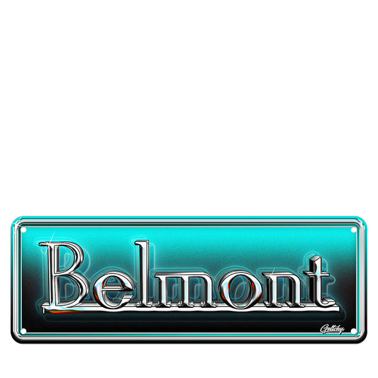 Holden HQ Belmont badge number plate aluminium sign for man cave decor, Australian made automotive memorabilia by Mark Geltch