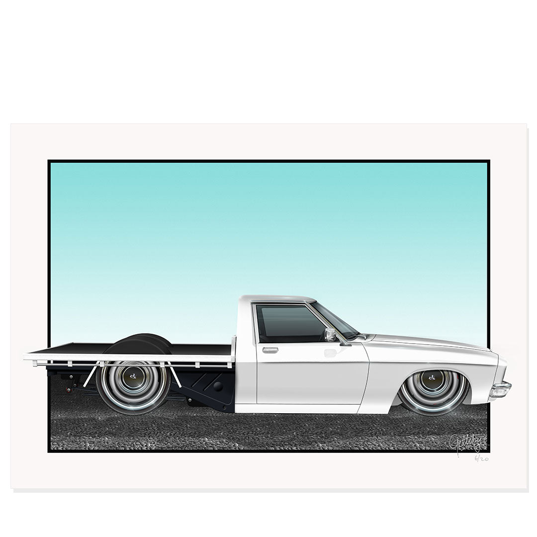 Geltchy | Holden HQ One Tonner Workhorse Auto Art Man Cave Print in White