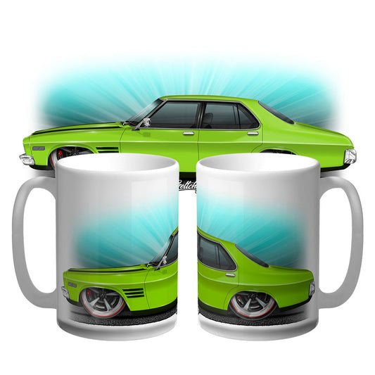 Geltchy | Holden HQ SS Lettuce Alone Green Street Machine Sedan 15oz Large Auto Art Coffee Mug
