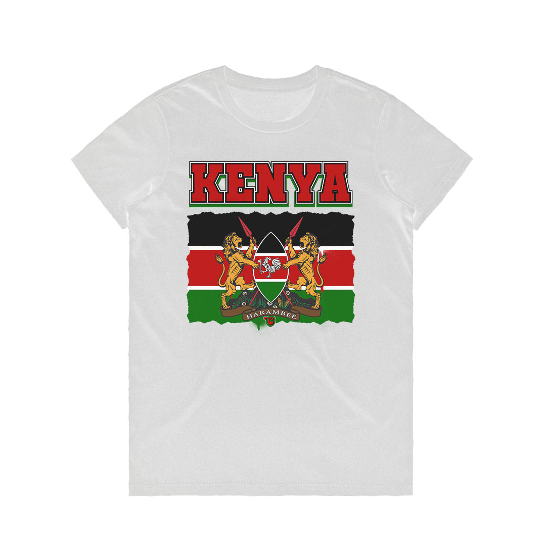 Chogelicious | KENYAN Pride Coat of Arms Crest Graphic Black Women's T-Shirt