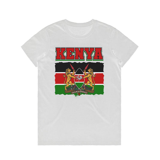 Chogelicious | KENYAN Pride Coat of Arms Crest Graphic Black Women's T-Shirt