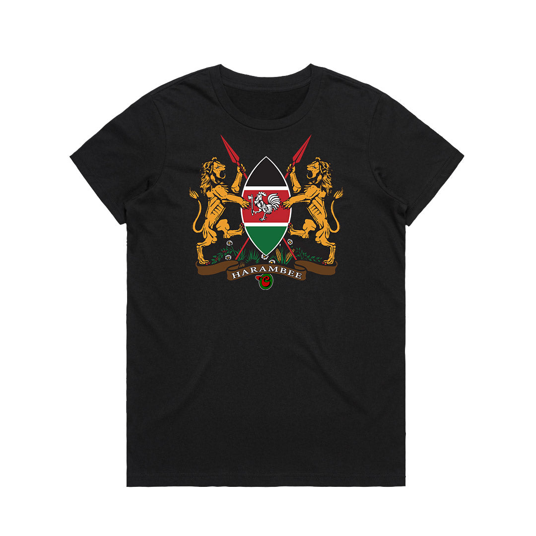 Chogelicious | Kenyan Crest Black Women's T-Shirt