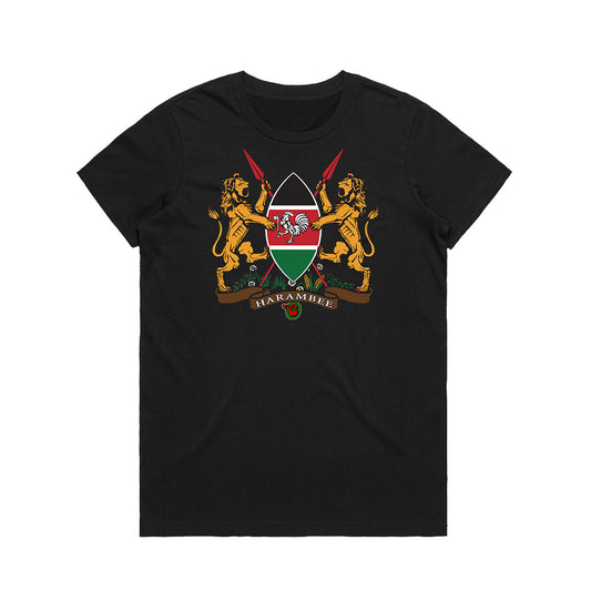 Chogelicious | Kenyan Crest Black Women's T-Shirt