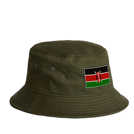 PRIDE Kenyan Flag Cotton Bucket Hat in Army Green by Chogelicious