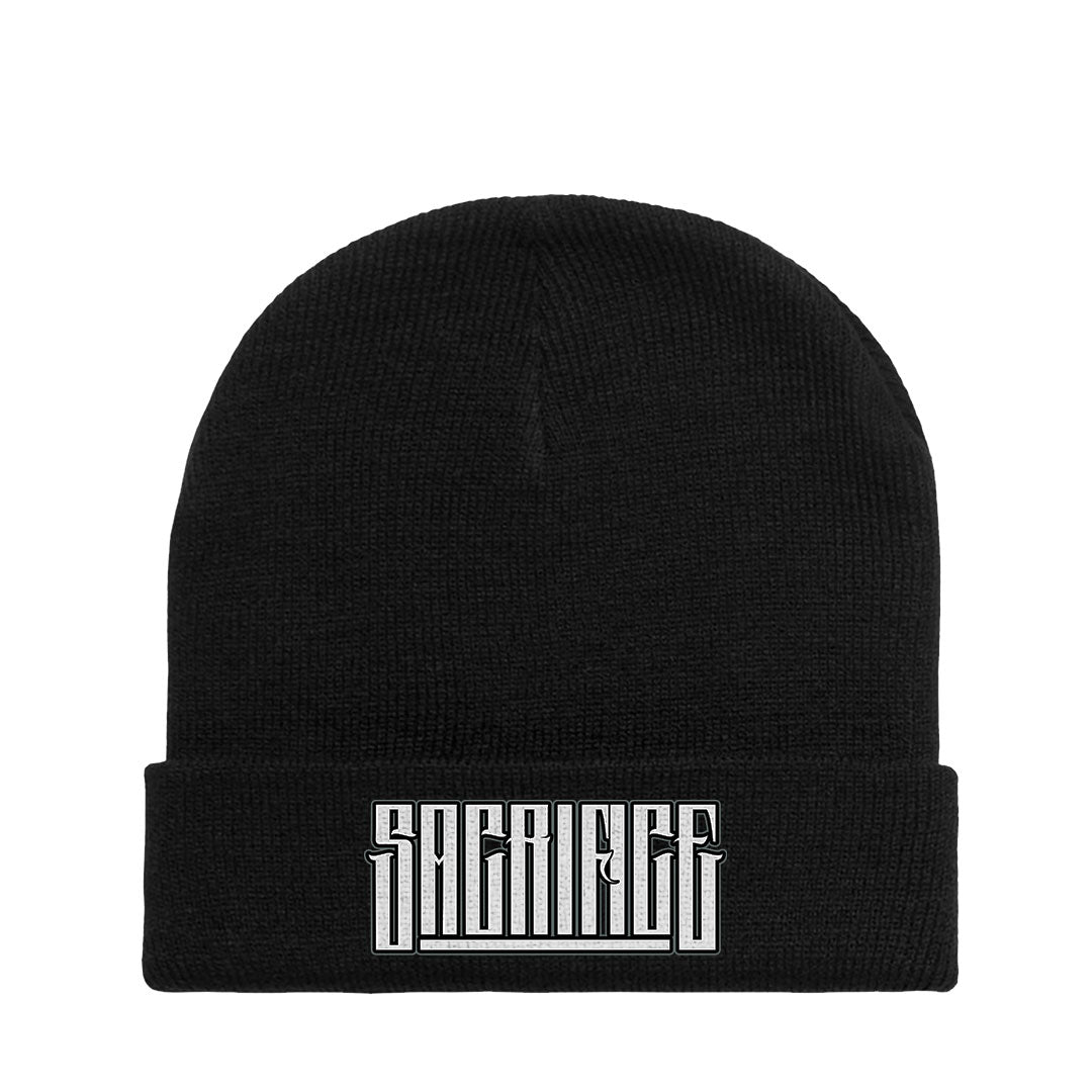 RITUAL Black Cuff Beanie by SACRIFICE Industries - Premium 100% acrylic winter headwear for metal and hardcore culture enthusiasts, Australian made