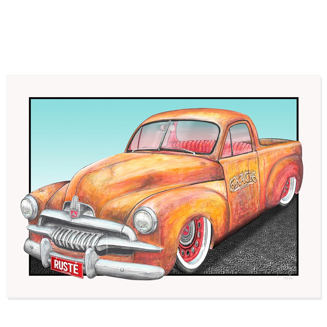 Geltchy | RUSTE FJ Holden Patina Ute GMH Street Machine Rat Rod Garage Man Cave Decor Professional Fine Art Prints