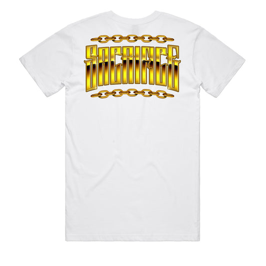 SACRIFICE Clothing | 24K White Men's T-Shirt by SACRIFICE Industries - Free Postage Australia Wide