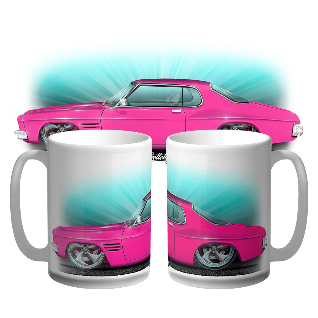 Geltchy | STRIKE ME PINK Holden HQ GTS Monaro Large 15oz Slammed Street Machine Aussie Muscle Unique Auto Art Coffee Mug designed and made in Australia