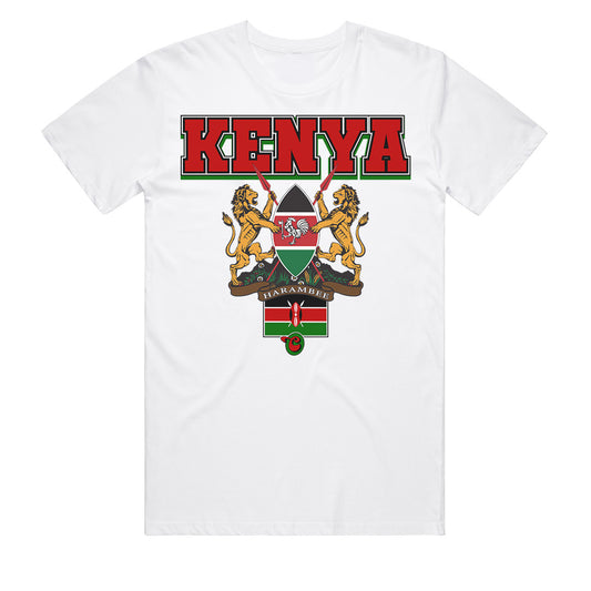 Shujaa Kenya Mens White T-Shirt by Chogelicious
