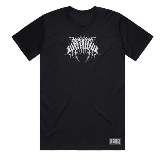 Death Metal Tee SACRIFICE Industries BRUTAL Men's Streetwear T-Shirt in black with graphic design.