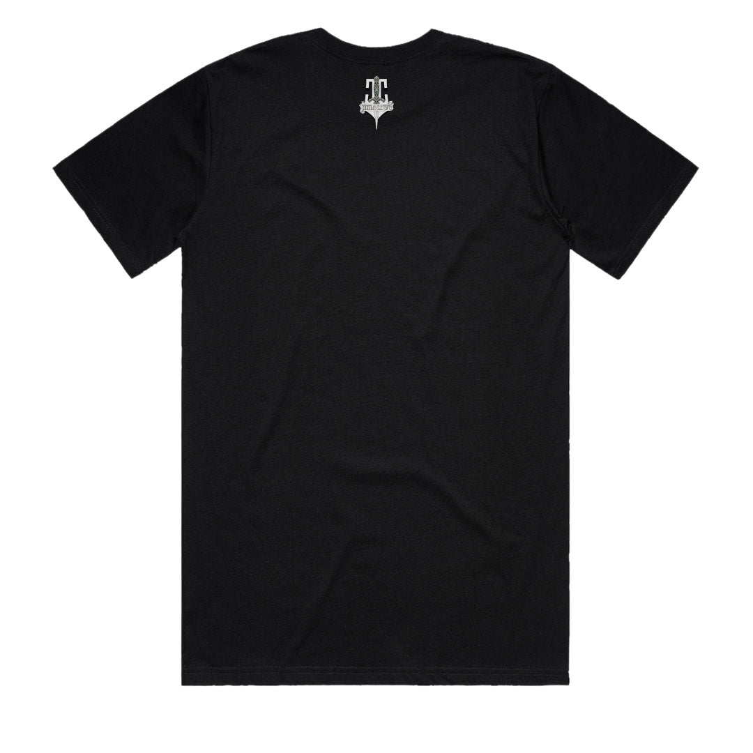 EH Holden T-Shirt men’s black back view with Cooltown Customs logo by Geltchy