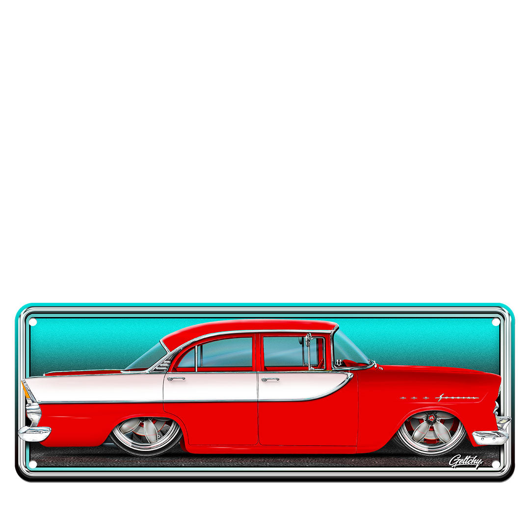 FB Holden number plate sign in Apache Red, premium aluminium man cave wall decor (Australian standard size) by Geltchy