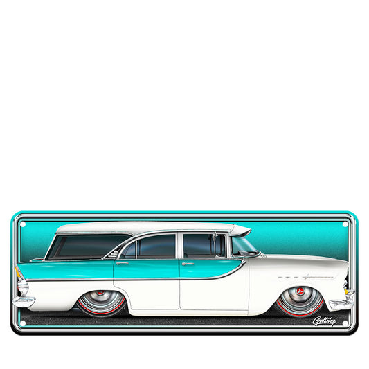 FB Holden wagon number plate sign in Arctic Beige, premium aluminium man cave wall decor (Australian standard size)