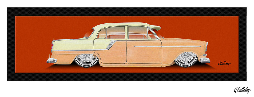 Geltchy | FC HOLDEN Bar Runner Mat GMH Old School Street Machine 2 Tone Car Illustrated Man Cave Barware Gift