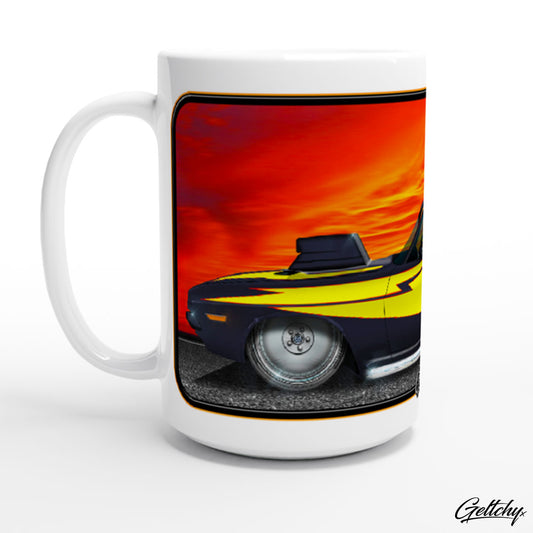 Geltchy | Geltchy FOX 1 1970 DODGE RT Challenger Running On Empty Aussie Cult Car Film Illustrated 15oz Premium Coffee Mug Gift-1