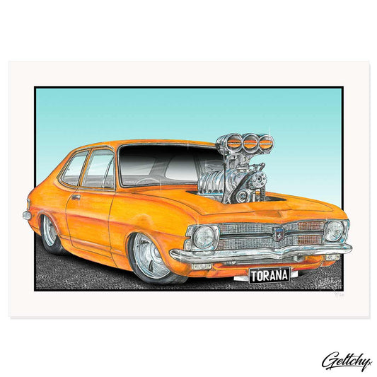 Geltchy | LC TORANA GMH Holden Supercharged Blown Street Machine Man Cave Artwork Fine Art Prints