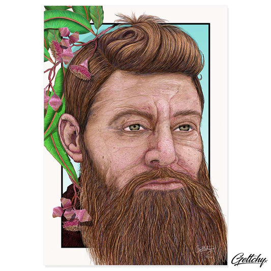 Geltchy | NED KELLY Australian Bushranger Aussie Icon Portrait Man Cave Collectors Artwork Illustrated Fine Art Prints