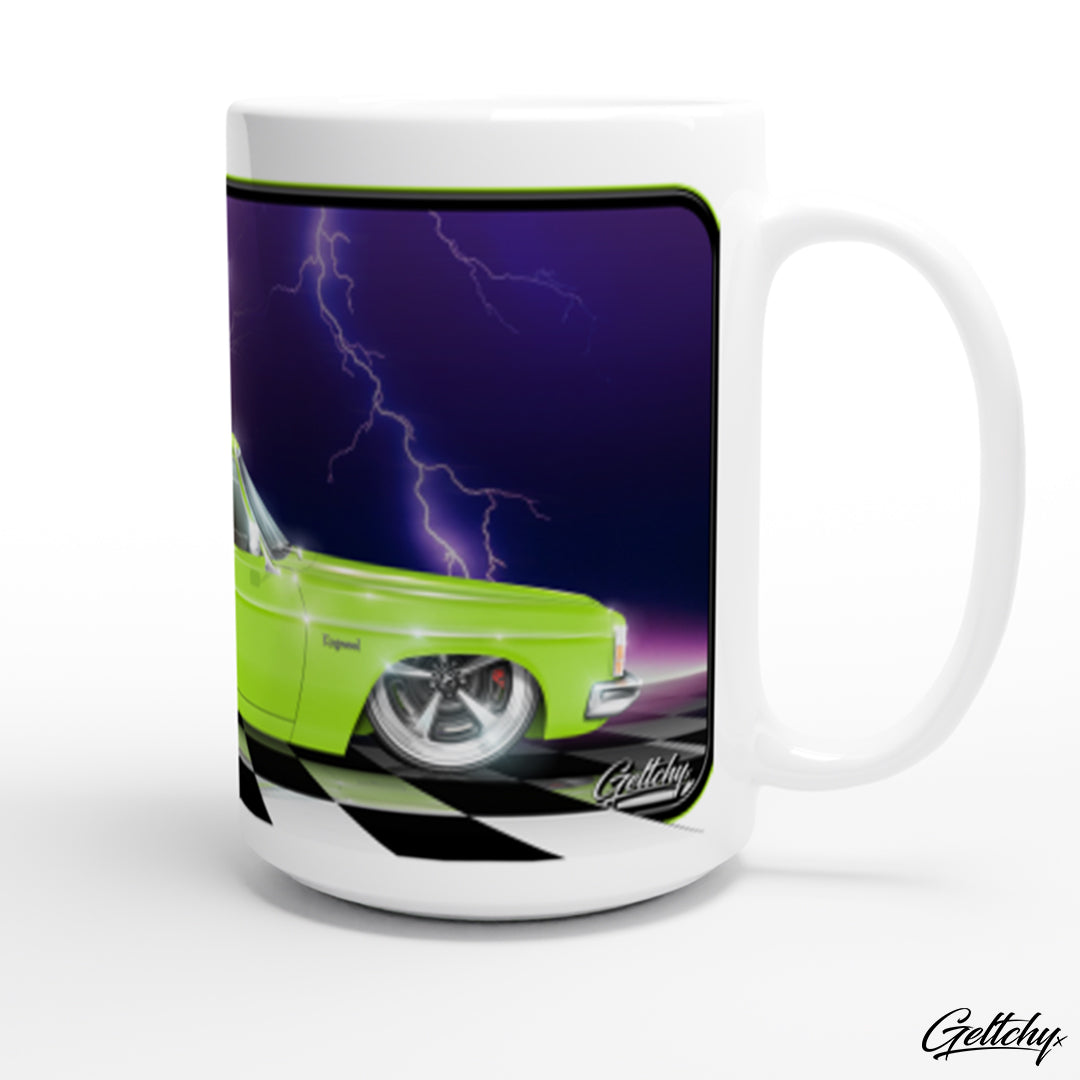 Geltchy | PANAMA GREEN HX HOLDEN GMH UTE Kingswood Street Machine Pick Up 15oz Premium Large Car Coffee Mug Gift