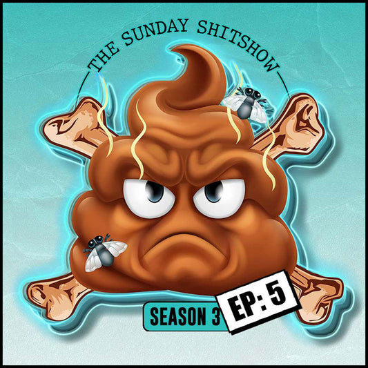 Tattoo Culture in Australia featured on The Sunday SHITSHOW Season 3 Episode 5 logo with animated poop character.