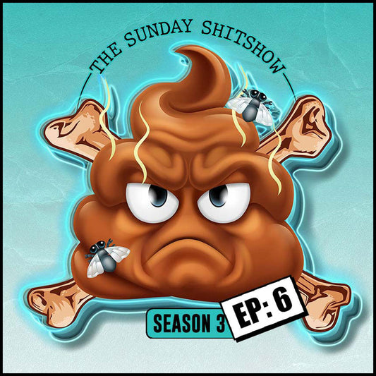 Image from The Sunday SHITSHOW Season 3 Episode 6 discussing the Worst Songs Ever with a humorous illustration.