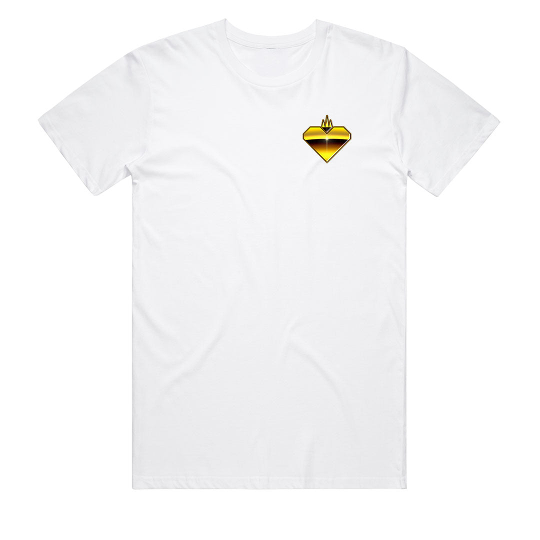Geltchy | 24K Gold Chain Logo White Men's T-Shirt from SACRIFICE Industries Clothing