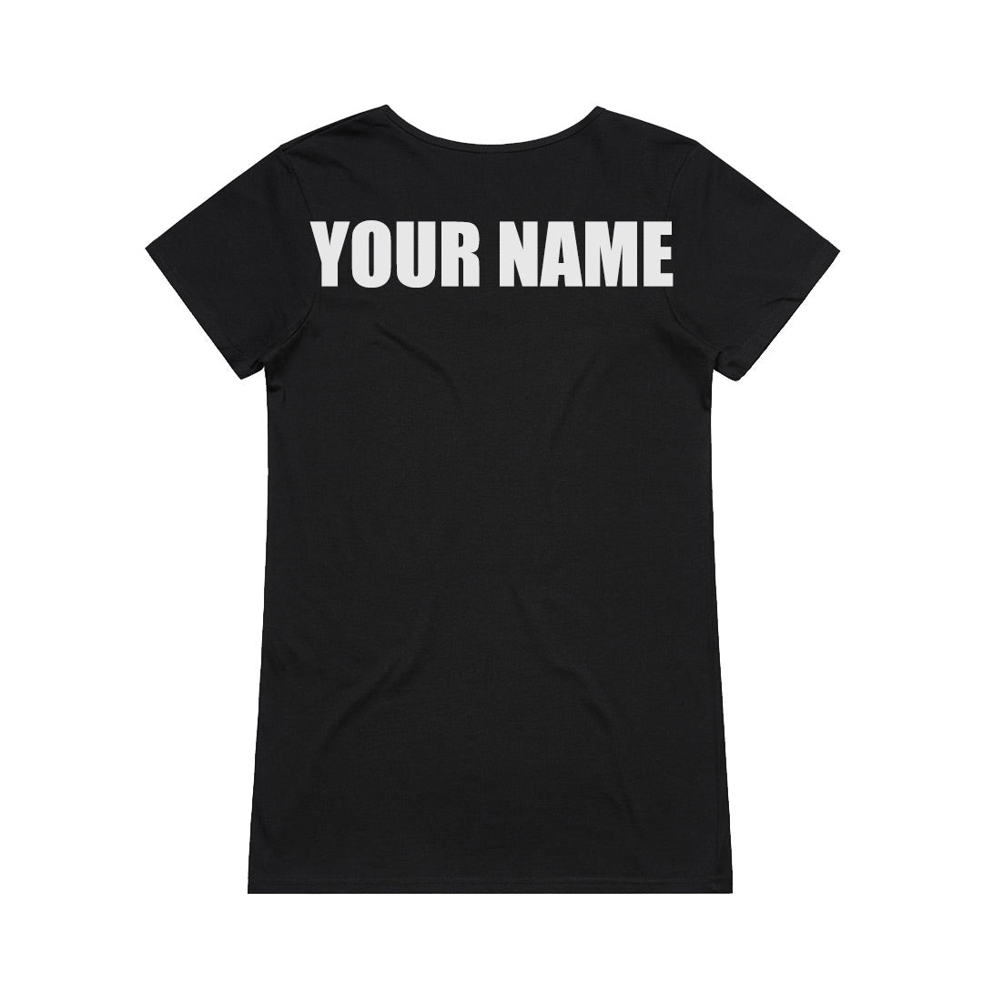 Chogelicious | Australia Map Custom Photo and Name Graphic Black Regular Fit Women's T-Shirt