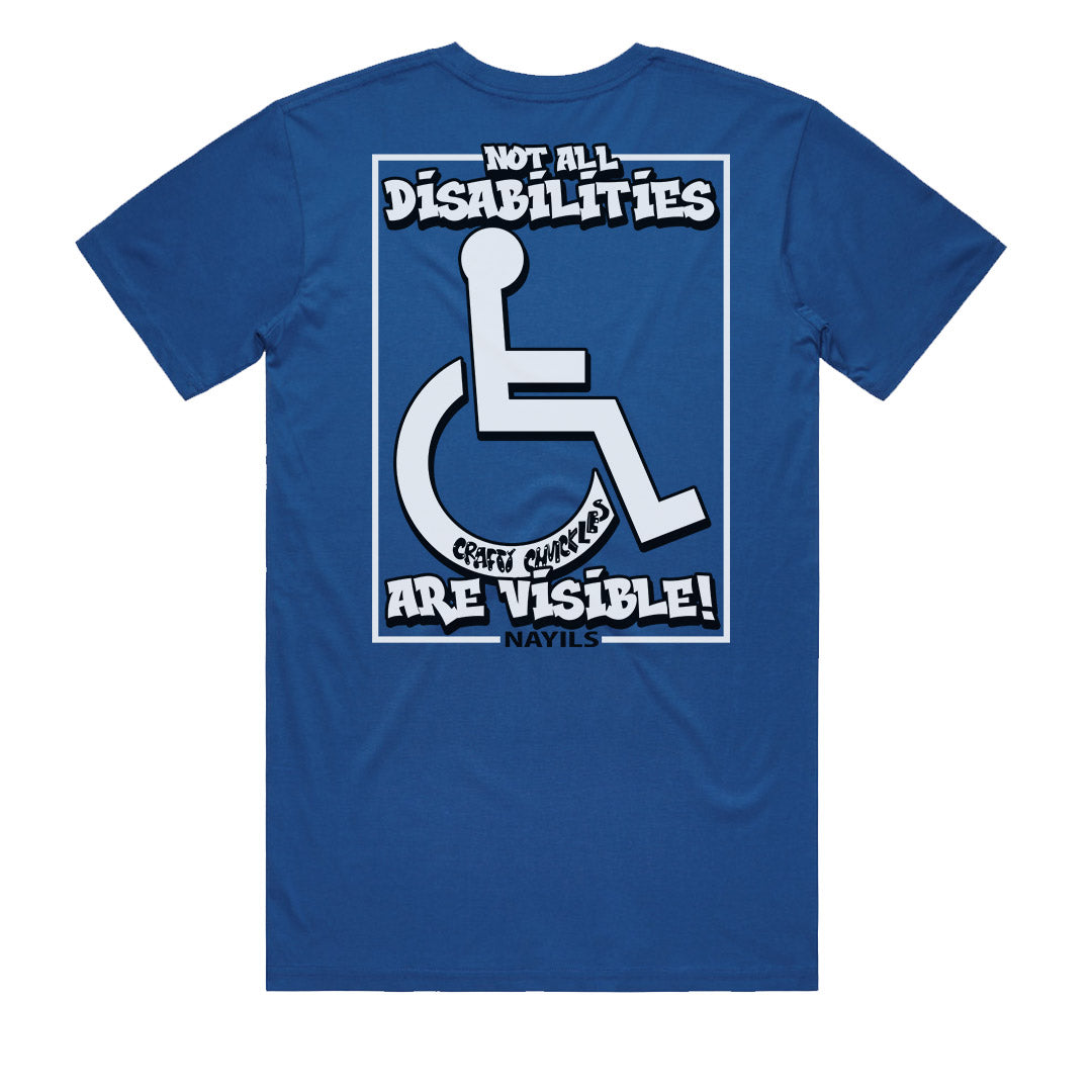 Not All Disabilities Are Visible Men's Royal Blue Logo T-Shirt