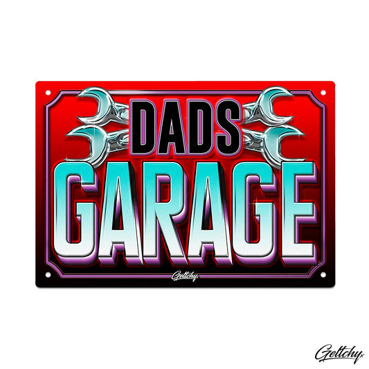 Geltchy | DADS GARAGE Hot Rod Art Unique Australian Car Man Cave Aluminium Tin Sign Giftware Specifically designed for the Auto Enthusiast this tin sign celebrates the classic Australian automotive culture