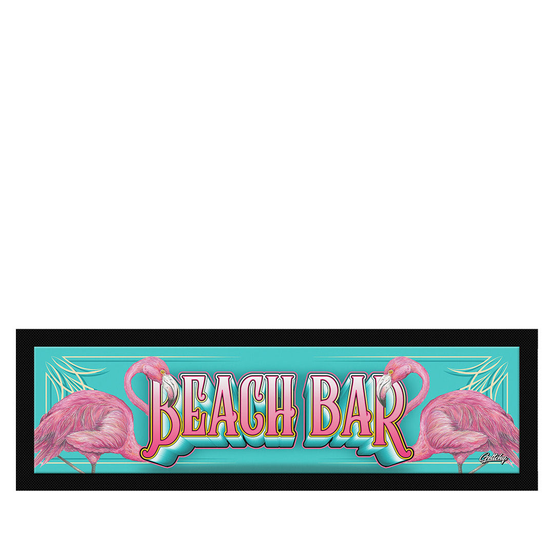 Geltchy | BEACH BAR Flamingo Man Cave Kustom Kulture Bar Runner Mat