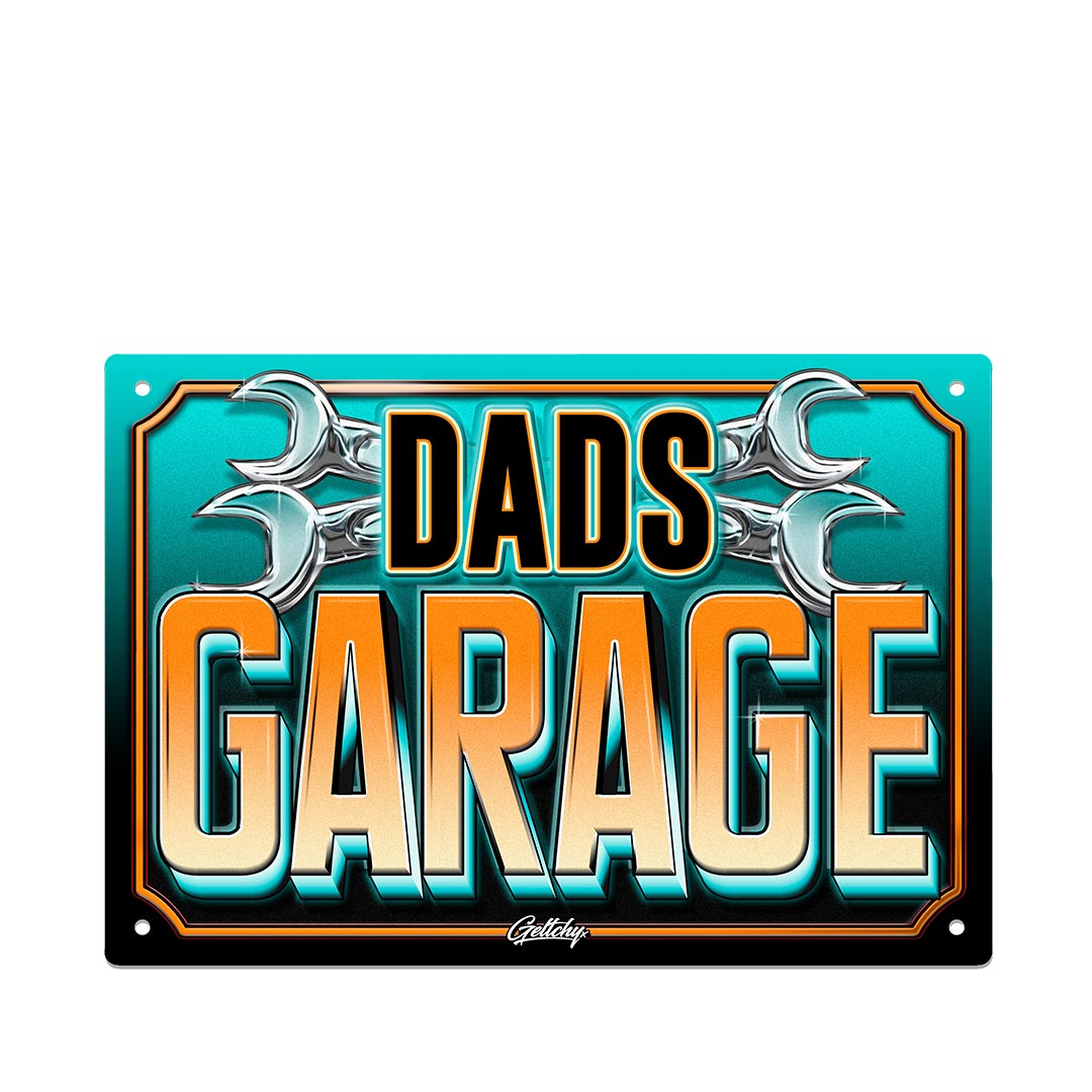 DADS GARAGE Hot Rod Art Aussie Man Cave Sign – Geltchy