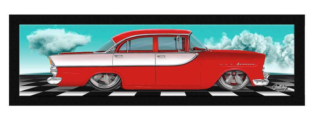 Geltchy | FB HOLDEN Special Red Auto Art Man Cave Bar Runner Mat – a celebration of Australian craftsmanship, automotive heritage, and functional artistry